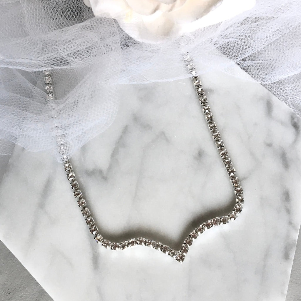 Wedding Jewelry - Crystal V-Shaped Bridal Necklace
