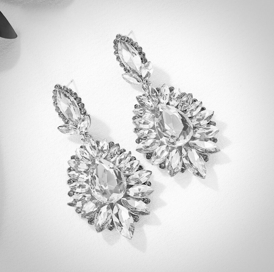 Wedding Jewelry - Rhinestone Bridal Earrings - Available in Silver and Gold