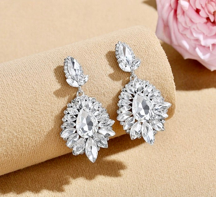 Wedding Jewelry - Rhinestone Bridal Earrings - Available in Silver and Gold