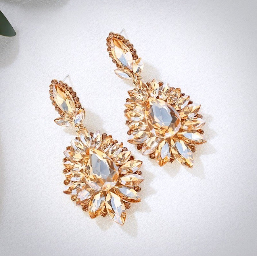 Wedding Jewelry - Rhinestone Bridal Earrings - Available in Silver and Gold