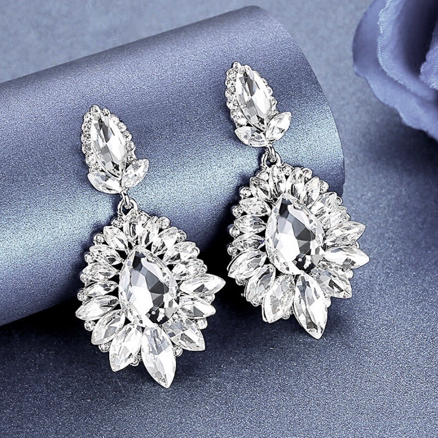 Wedding Jewelry - Rhinestone Bridal Earrings - Available in Silver and Gold