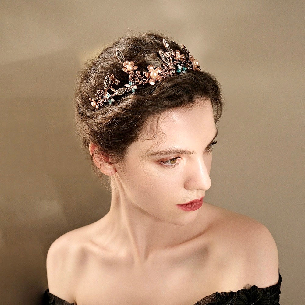 Wedding Hair Accessories - Bohemian Gold Bridal Tiara