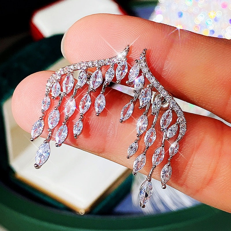 Wedding Jewelry - Cubic Zirconia Bridal Earrings - Available in Silver, Rose Gold and Yellow Gold