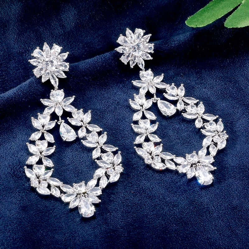 Wedding Jewelry - Cubic Zirconia Bridal Earrings 