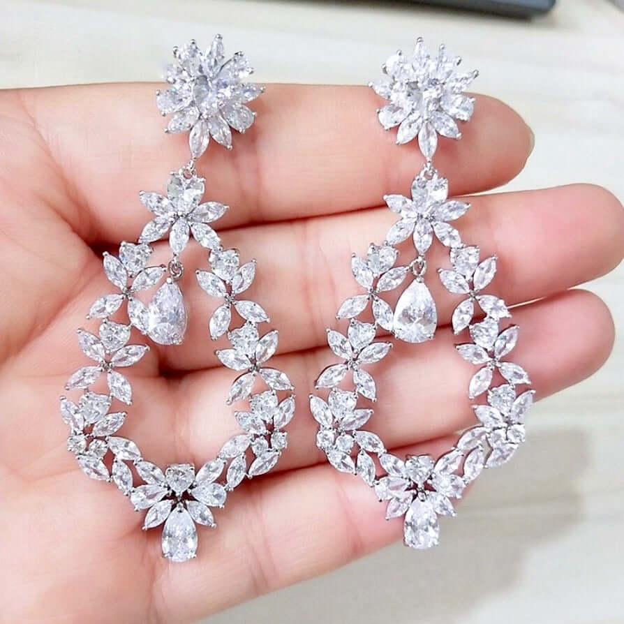 Wedding Jewelry - Cubic Zirconia Bridal Earrings 