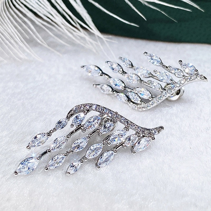 Wedding Jewelry - Cubic Zirconia Bridal Earrings - Available in Silver, Rose Gold and Yellow Gold