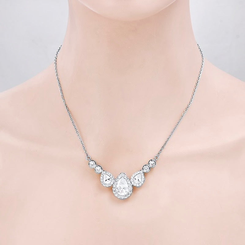 Wedding Jewelry - Cubic Zirconia Bridal Necklace - Available in Rose Gold and Silver