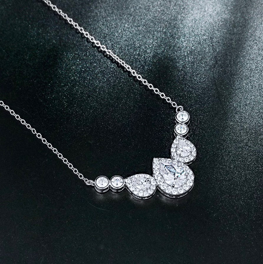 Wedding Jewelry - Cubic Zirconia Bridal Necklace - Available in Rose Gold and Silver