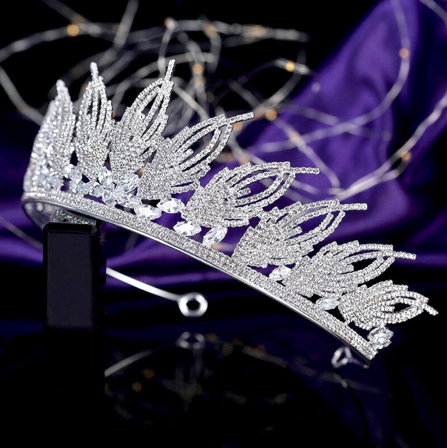 Wedding Hair Accessories - Cubic Zirconia Bridal Tiara - Available in Silver and Gold