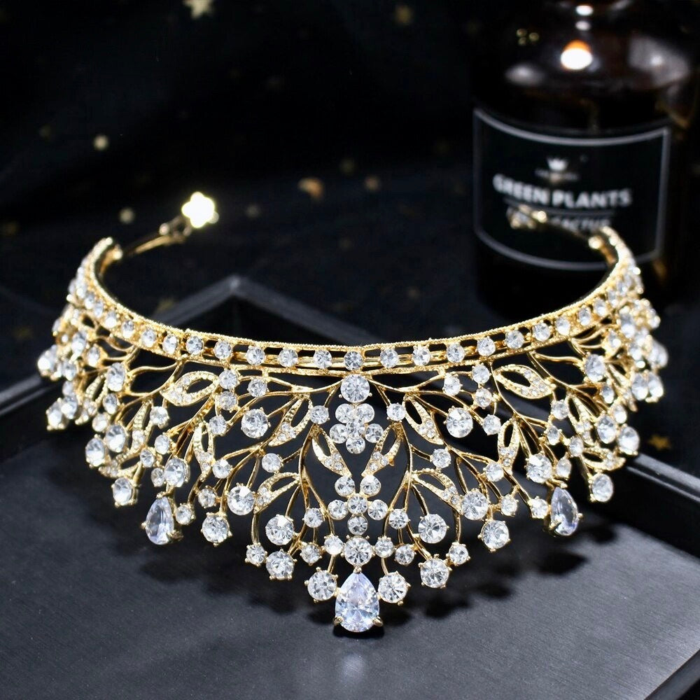 Wedding Hair Accessories - Cubic Zirconia Bridal Tiara - Available in Silver, Yellow Gold and Rose Gold