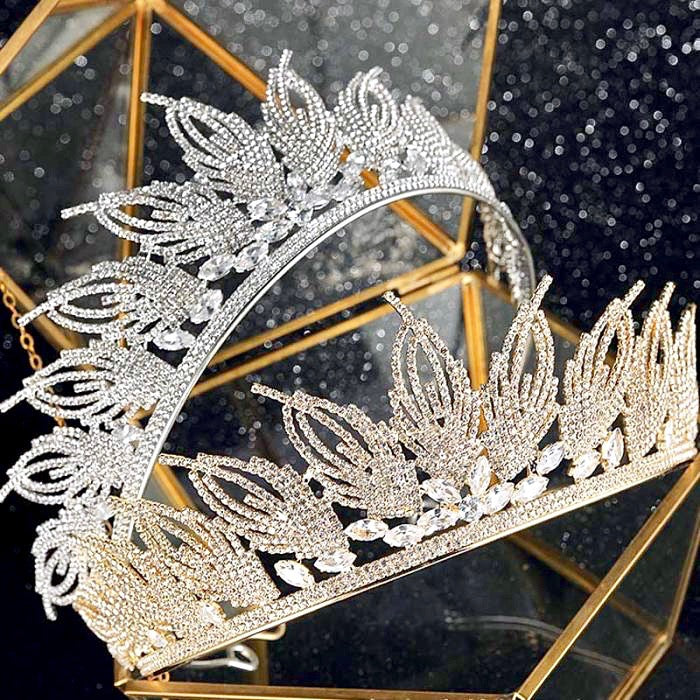 Wedding Hair Accessories - Cubic Zirconia Bridal Tiara - Available in Silver and Gold