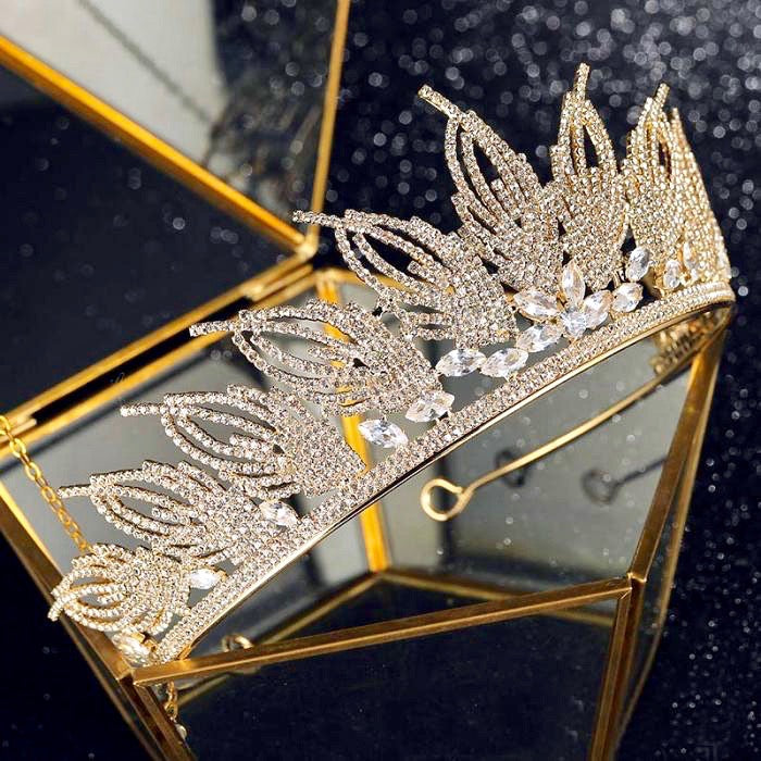 Wedding Hair Accessories - Cubic Zirconia Bridal Tiara - Available in Silver and Gold