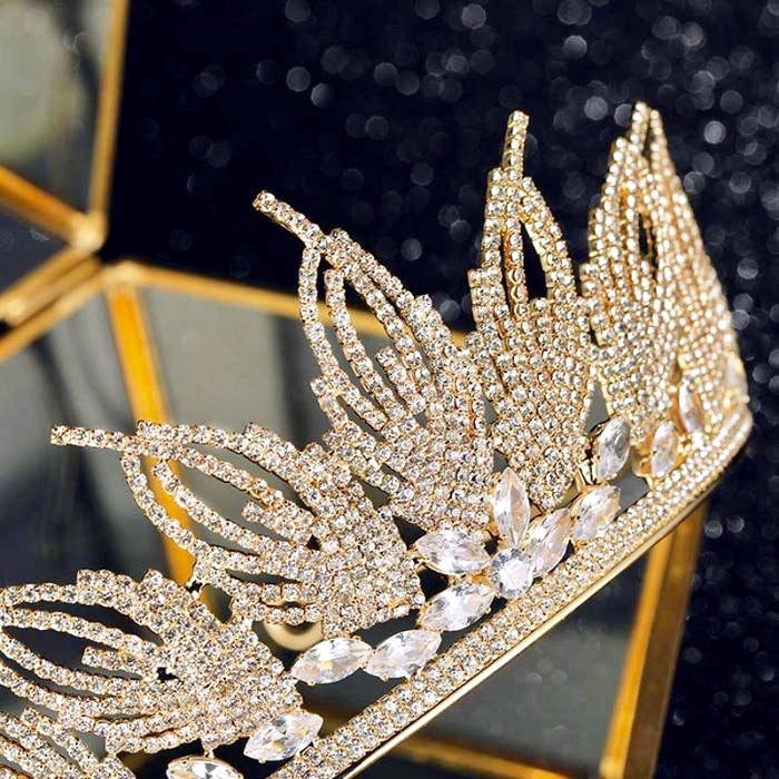 Wedding Hair Accessories - Cubic Zirconia Bridal Tiara - Available in Silver and Gold