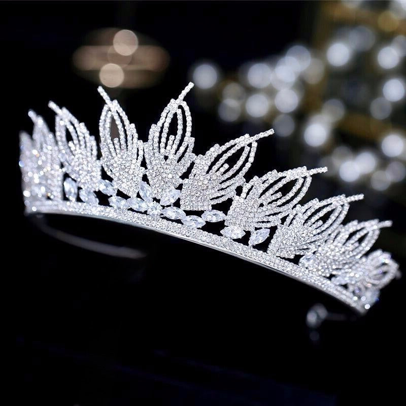 Wedding Hair Accessories - Cubic Zirconia Bridal Tiara - Available in Silver and Gold