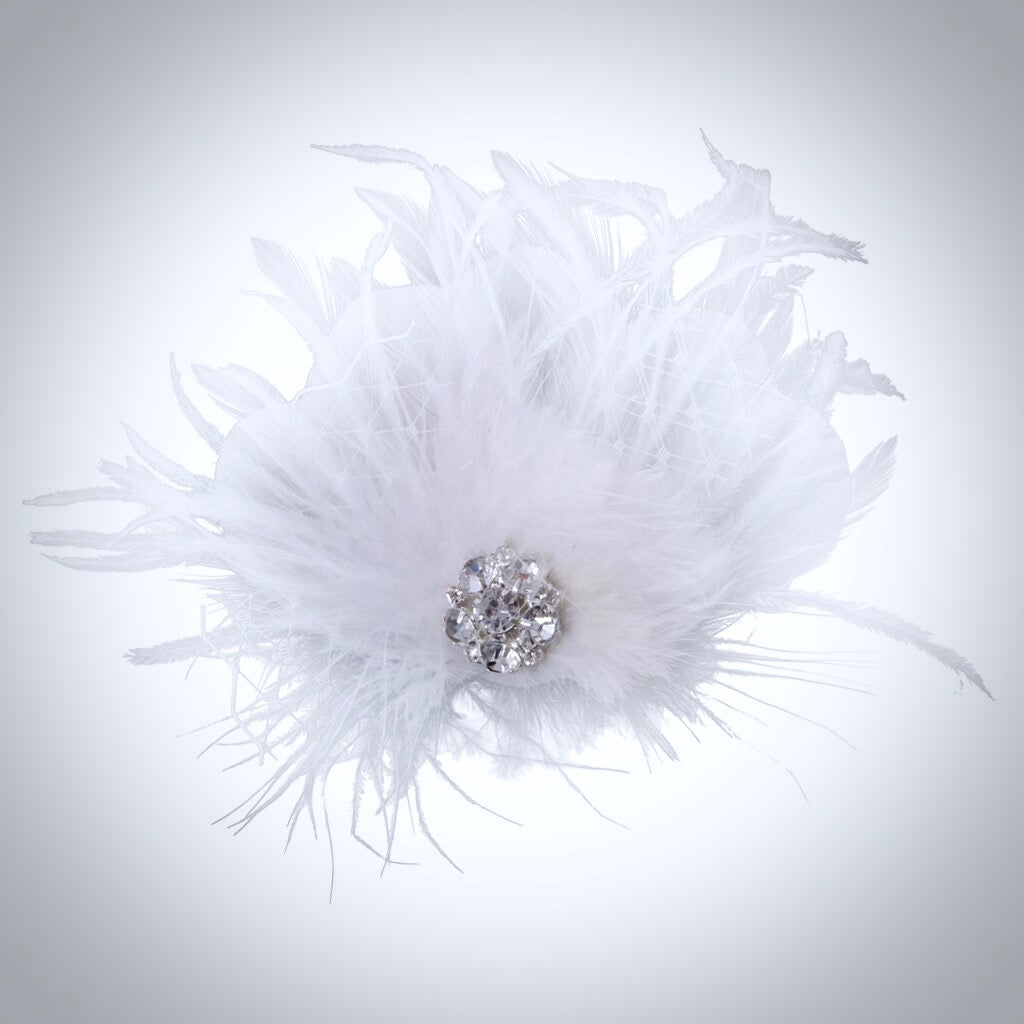 "Shirley" - 1920s Style Feather Bridal Hair Clip