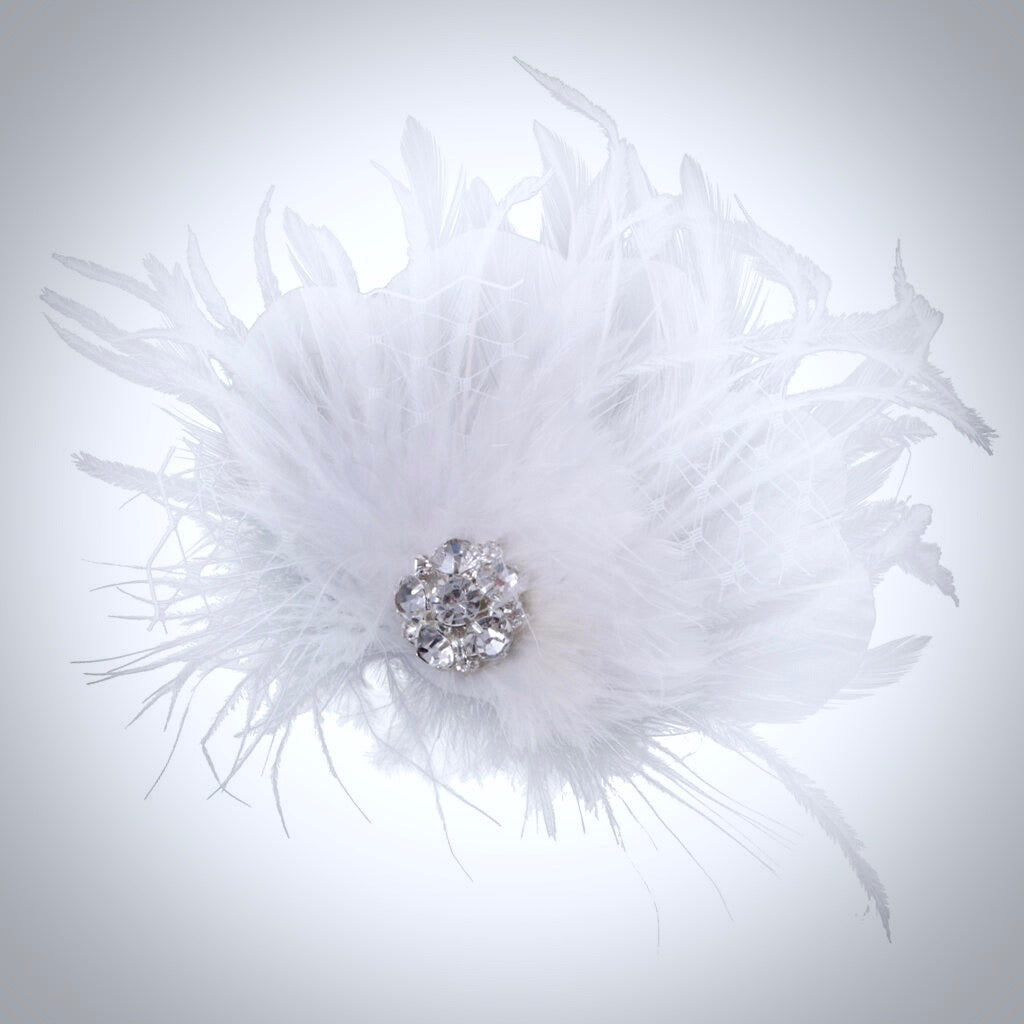 "Shirley" - 1920s Style Feather Bridal Hair Clip