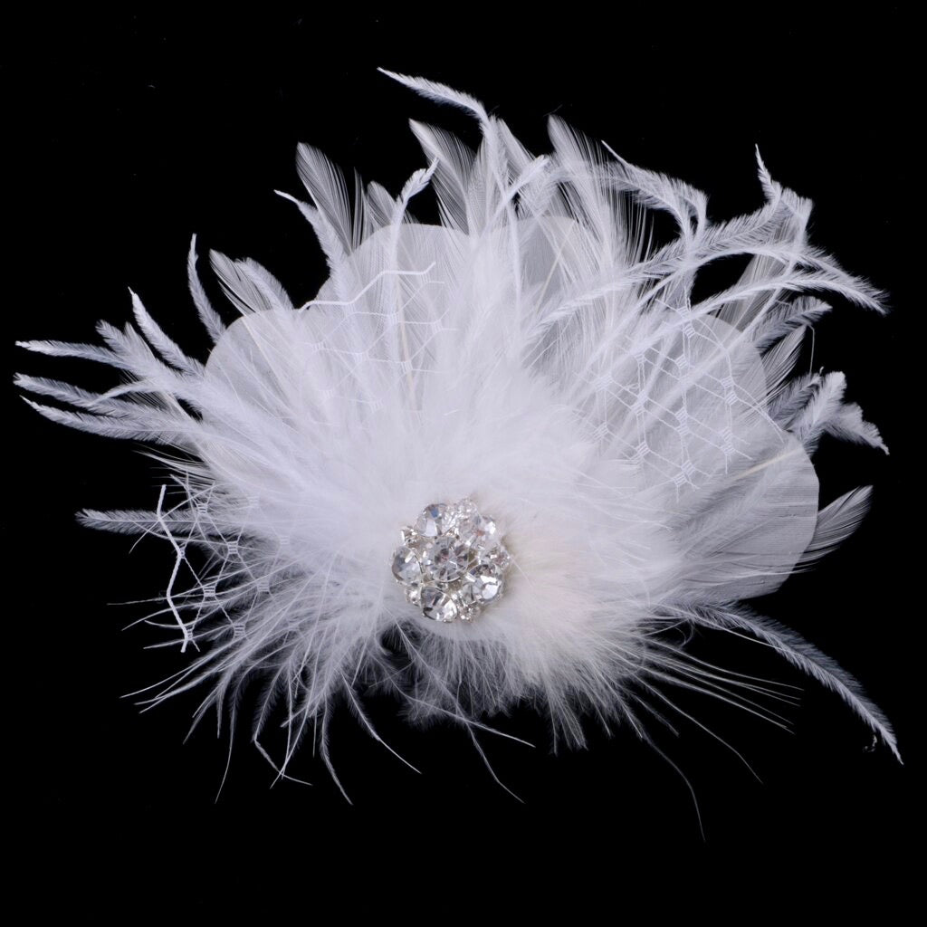 "Shirley" - 1920s Style Feather Bridal Hair Clip