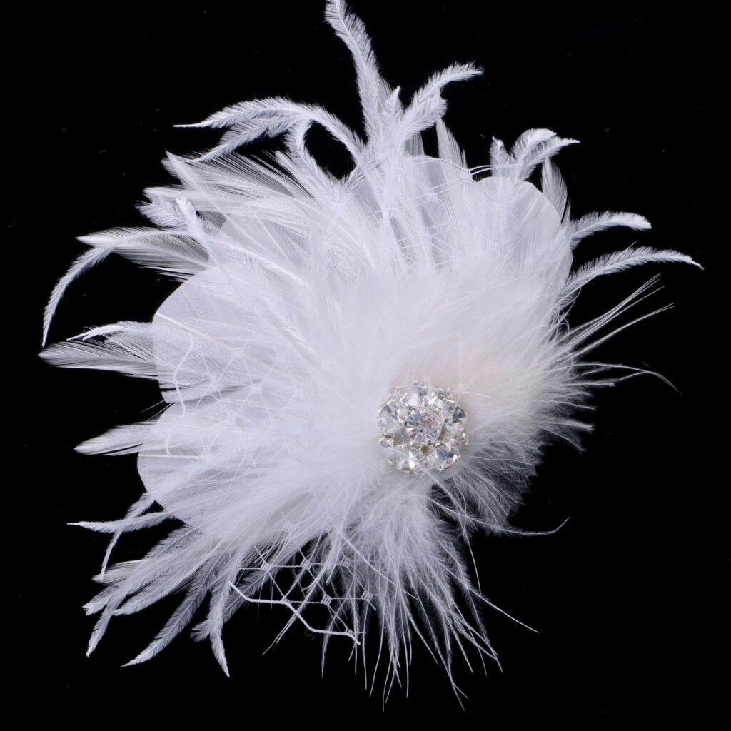 "Shirley" - 1920s Style Feather Bridal Hair Clip