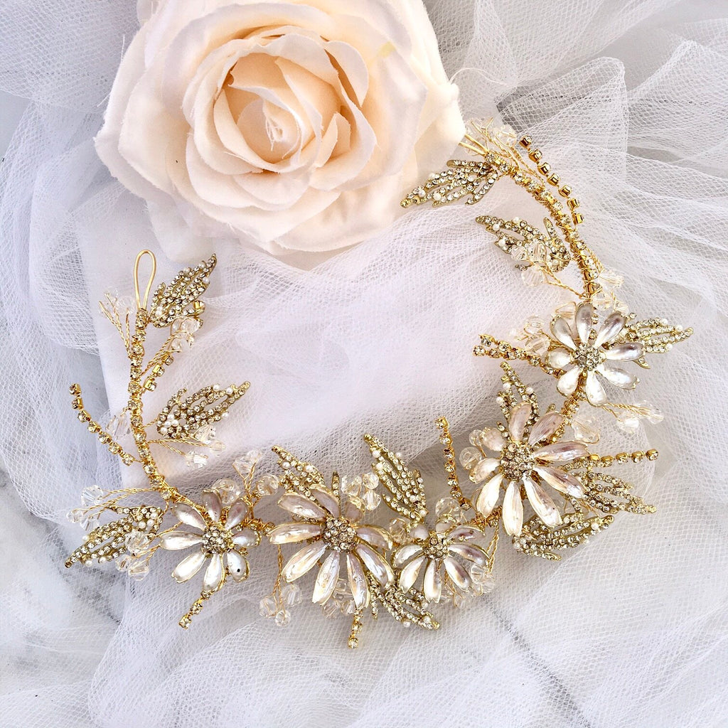 Wedding Hair Accessories - Floral Bridal Hair Accessory - Available in Yellow Gold and Rose Gold