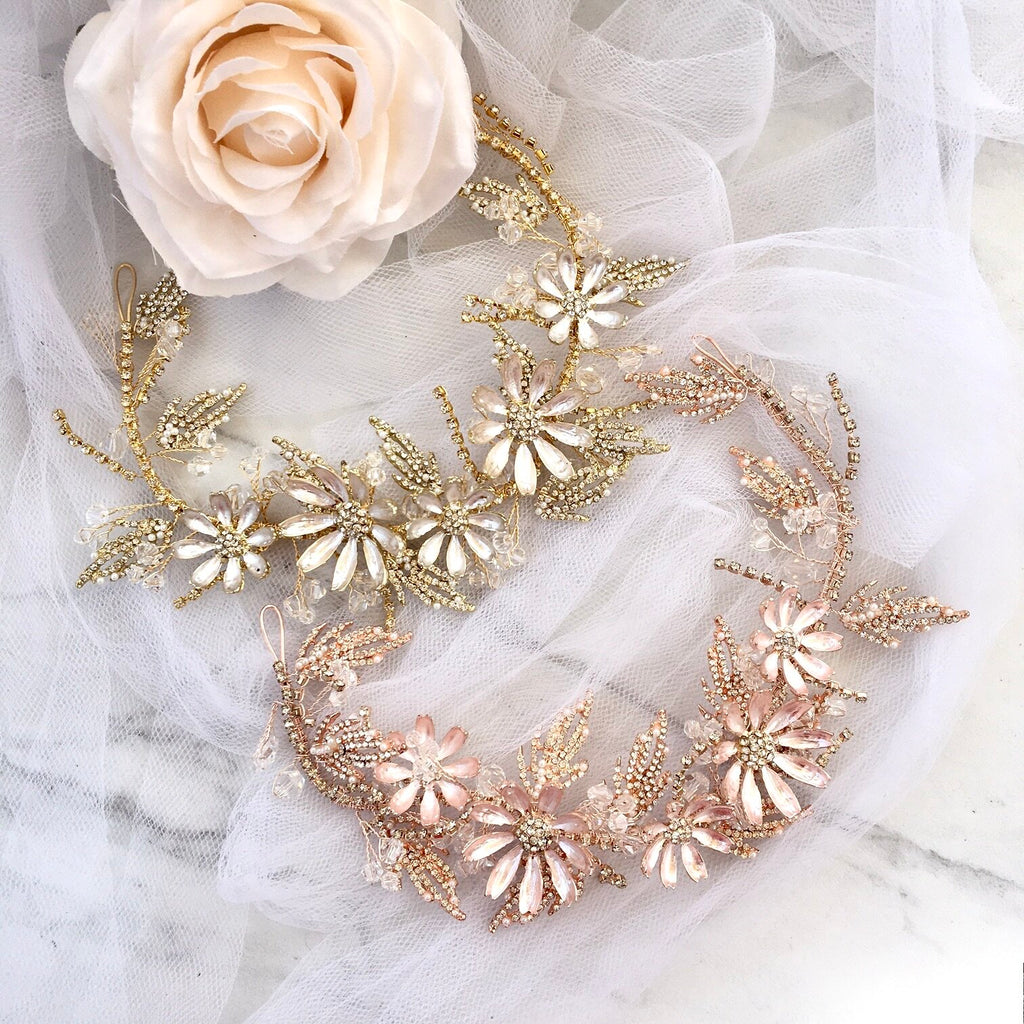 Wedding Hair Accessories - Floral Bridal Hair Accessory - Available in Yellow Gold and Rose Gold