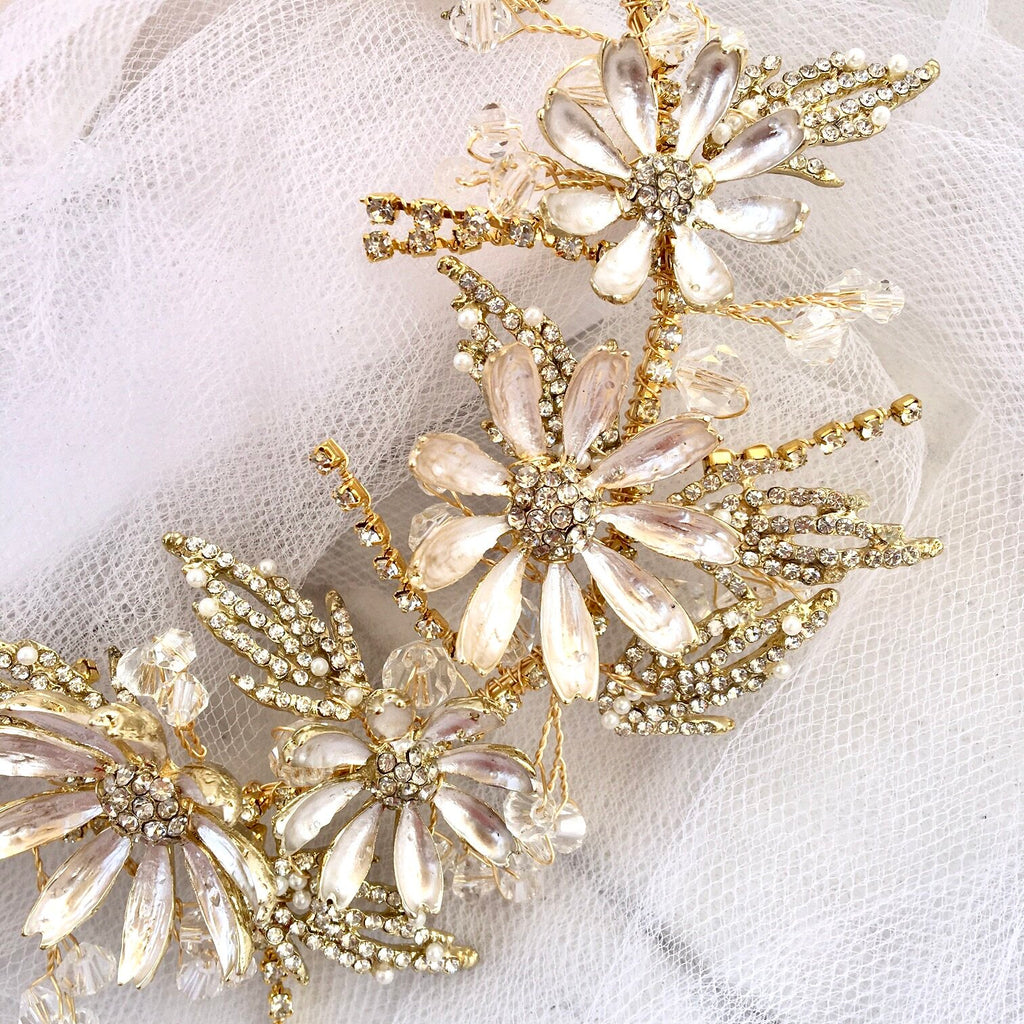 Wedding Hair Accessories - Floral Bridal Hair Accessory - Available in Yellow Gold and Rose Gold