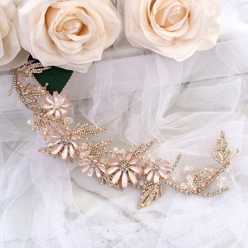 Wedding Hair Accessories - Floral Bridal Hair Accessory - Available in Yellow Gold and Rose Gold