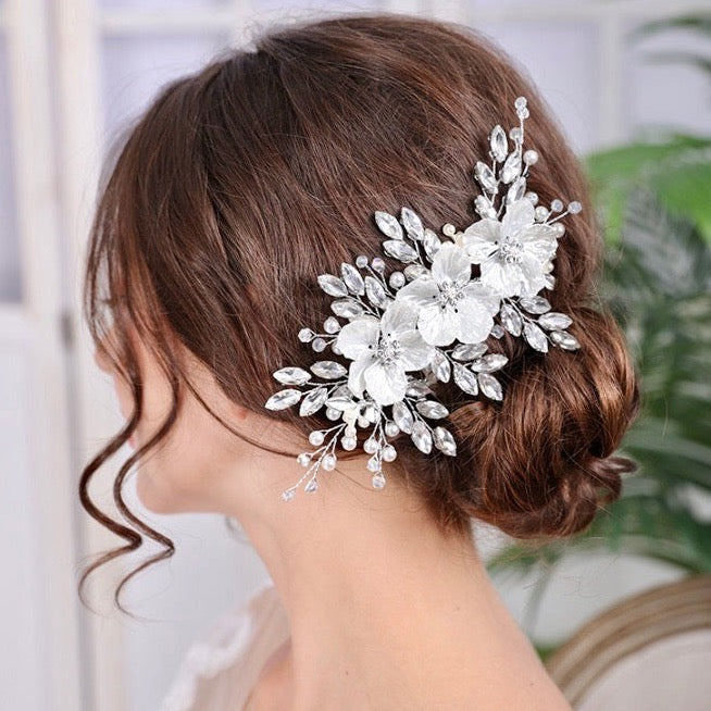 Wedding Hair Accessories - Pearl and Crystal Bridal Hair Clip/Vine