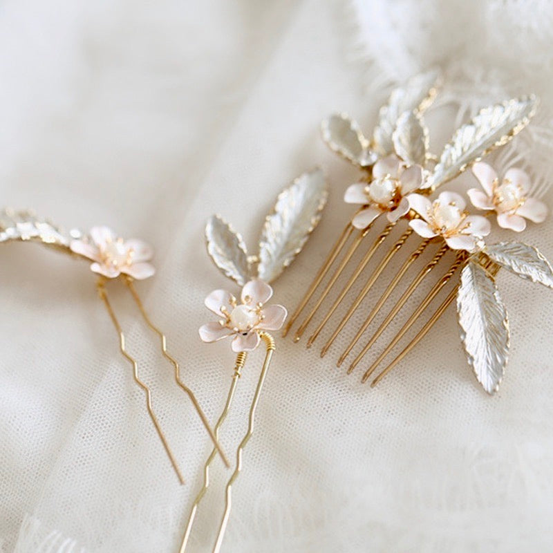 Wedding Hair Accessories - Romantic Bridal Hair Comb and Pins Set