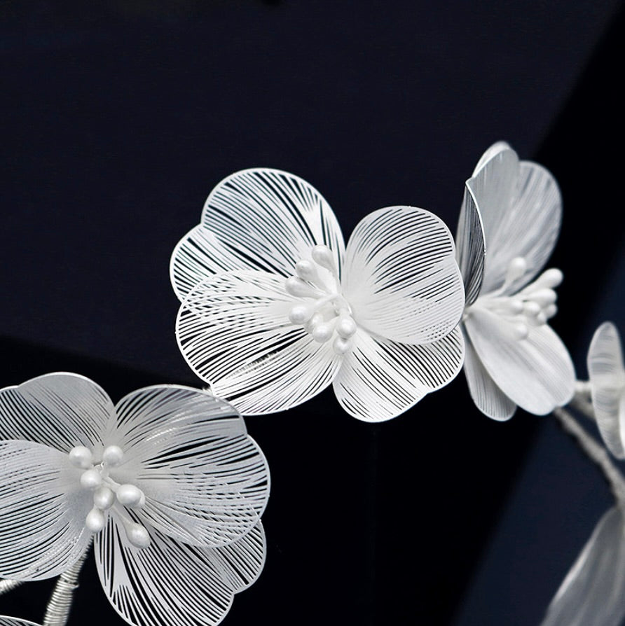 Wedding Hair Accessories - Floral Filigree Bridal Headband - Available in Silver, Rose Gold and Yellow Gold