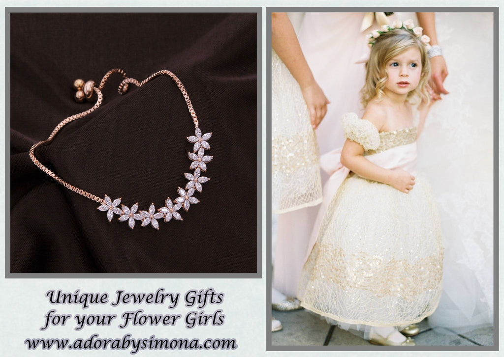 Wedding Jewelry - Cubic Zirconia Adjustable Bracelet - Available in Silver, Rose Gold and Yellow Gold