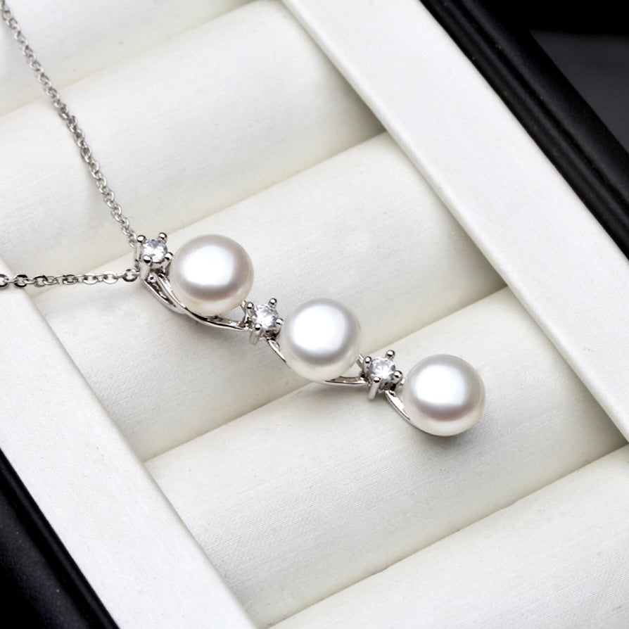 Pearl Wedding Jewelry - Natural Pearl 925 Sterling Silver