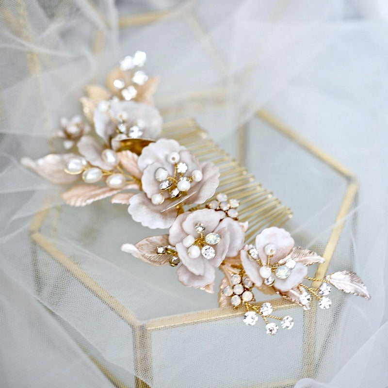 Wedding Hair Accessories - Bohemian Gold Bridal Hair Comb Set