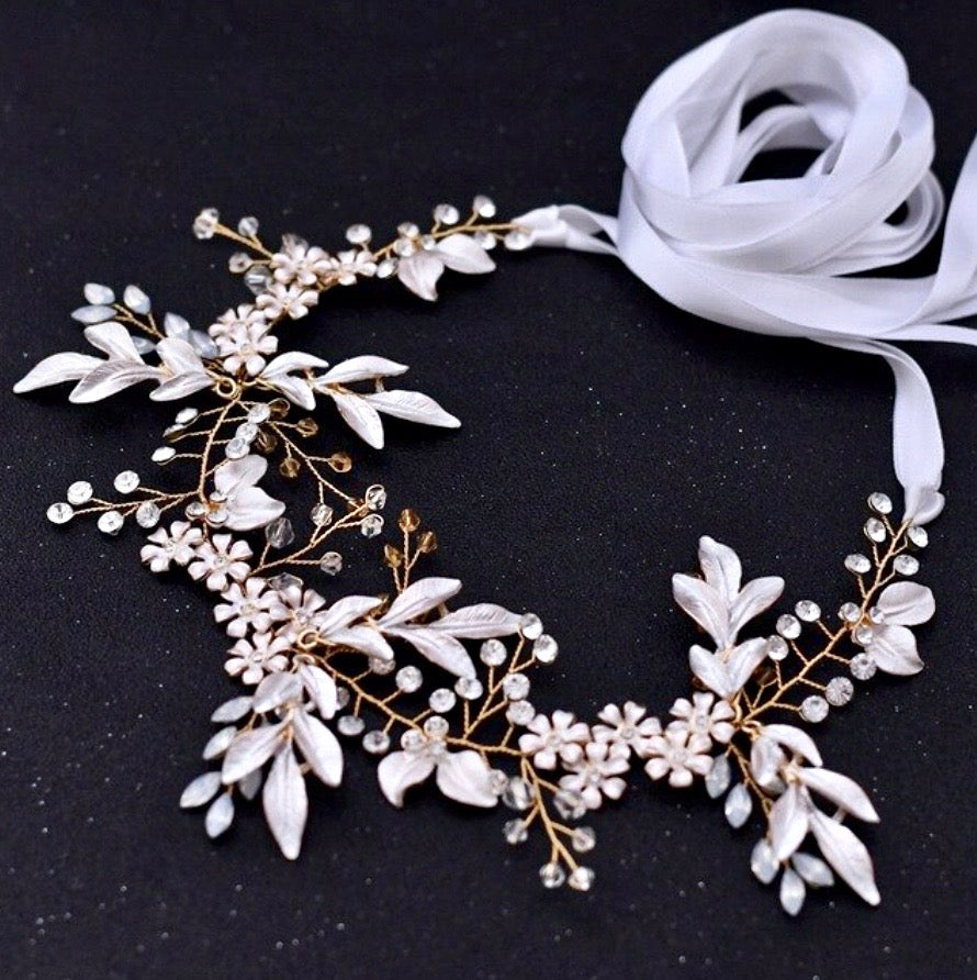 Wedding Accessories - Gold Crystal Bridal Belt/Sash