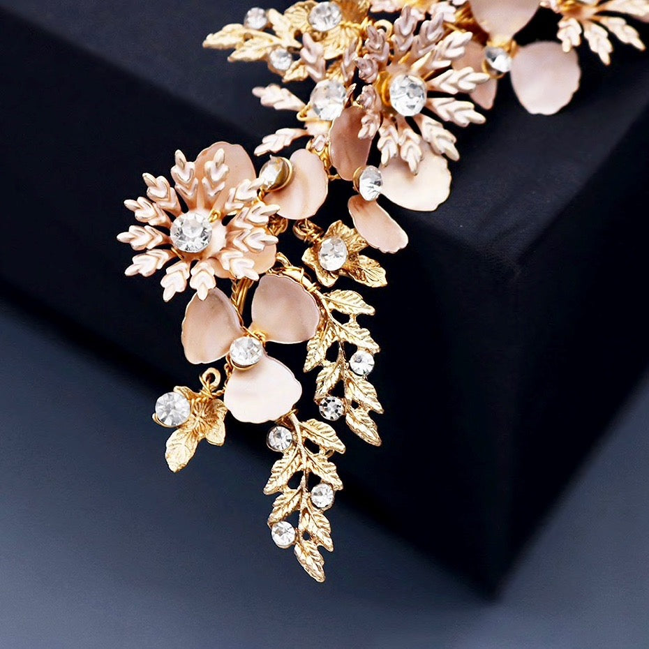 Wedding Hair Accessories - Gold Crystal Bridal Hair Clip