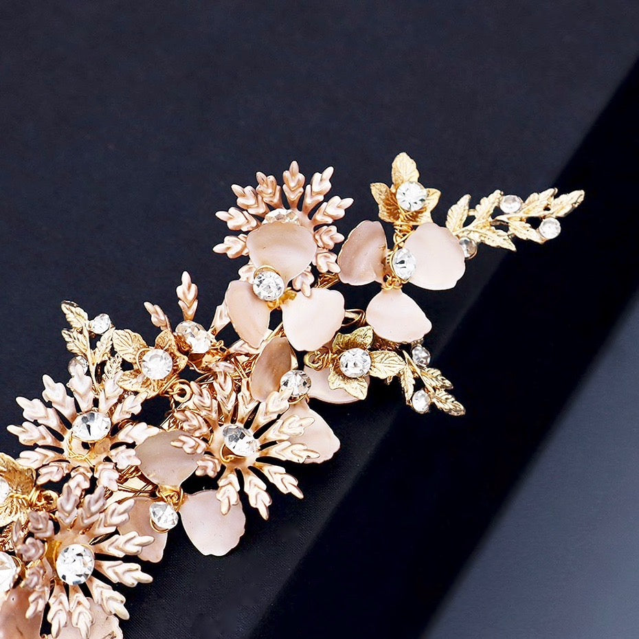 Wedding Hair Accessories - Gold Crystal Bridal Hair Clip