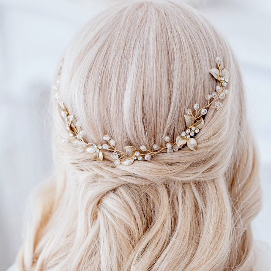 rose gold and pearl headpiece
