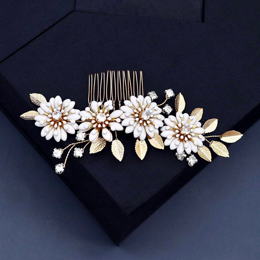 Wedding Hair Accessories - Bohemian Gold Bridal Hair Comb