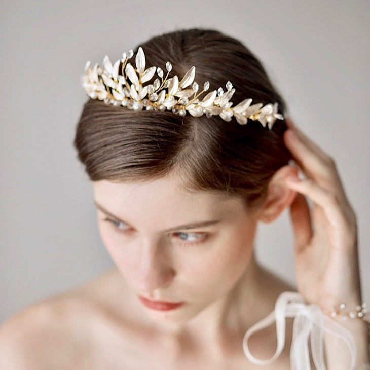 Wedding Hair Accessories - Bohemian Gold Bridal Tiara