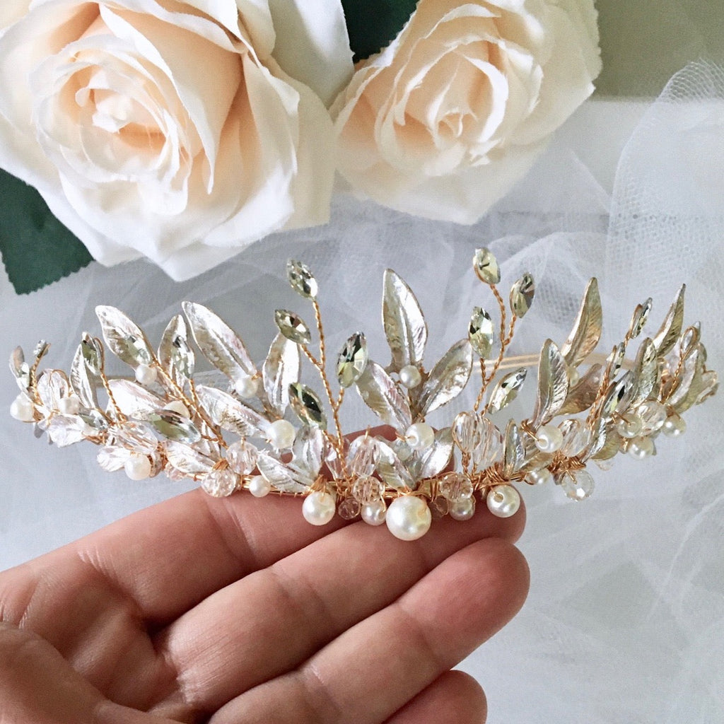 Wedding Hair Accessories - Bohemian Gold Bridal Tiara