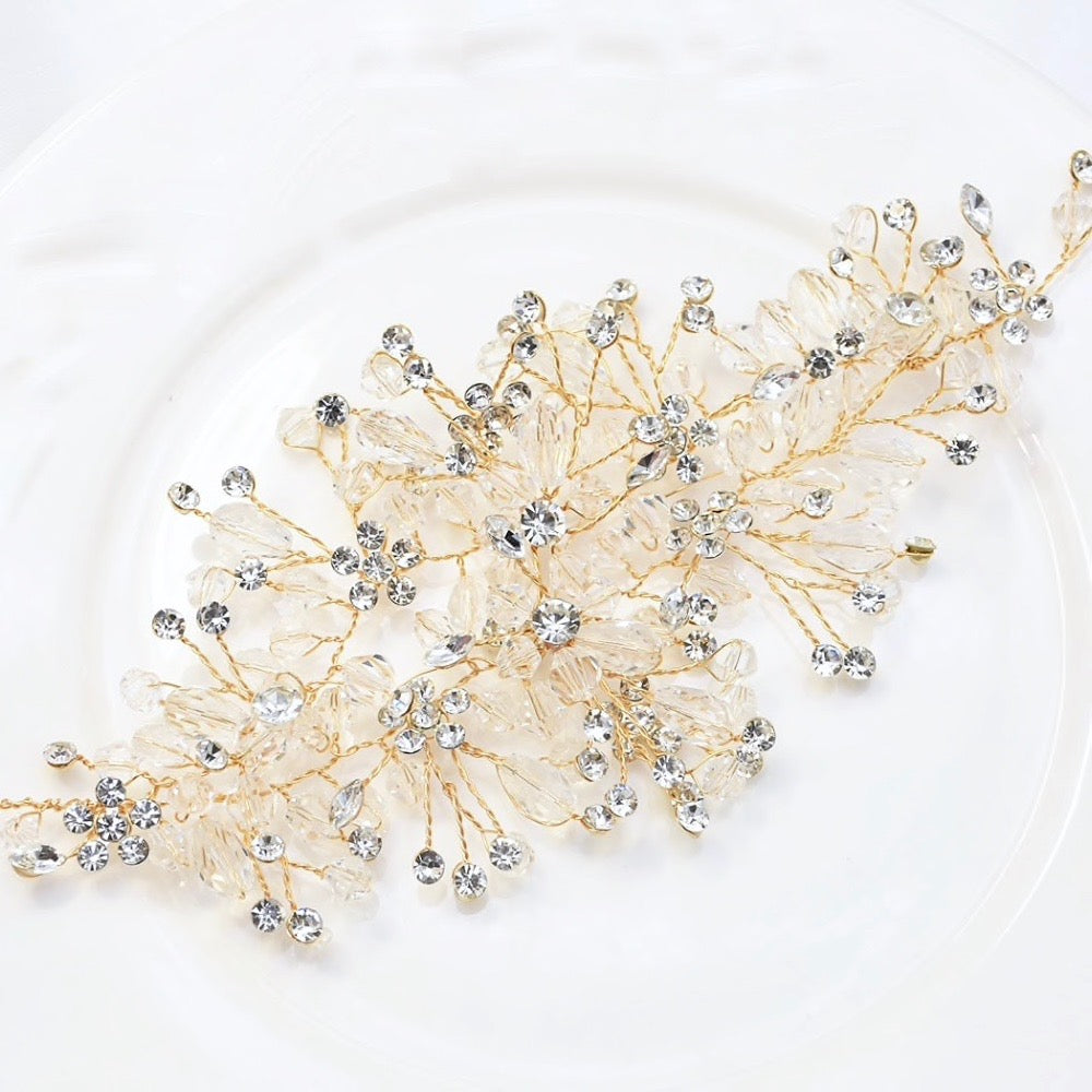 "Alessia" - Austrian Crystal Bridal Hair Vine - Available in Silver, Rose Gold and Yellow Gold