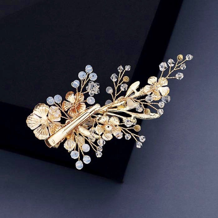 Wedding Hair Accessories - Pearl and Opal Gold Bridal Hair Comb