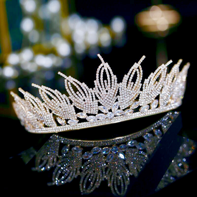 Wedding Hair Accessories - Cubic Zirconia Bridal Tiara - Available in Silver and Gold