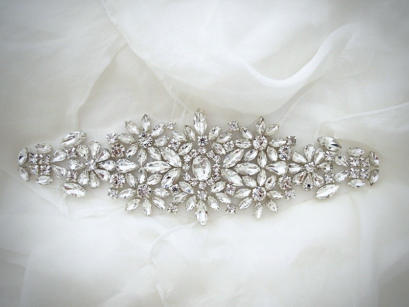 "Gwen" - Gold Crystal Bridal Belt/Sash