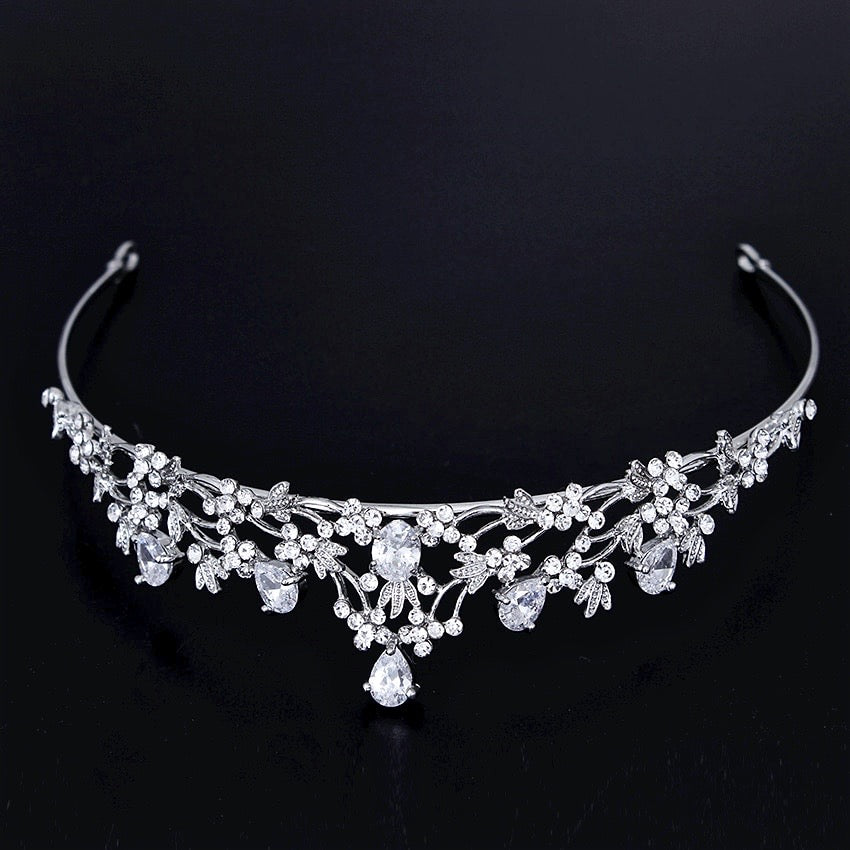 "Annelise" - Silver Cubic Zirconia Bridal Tiara