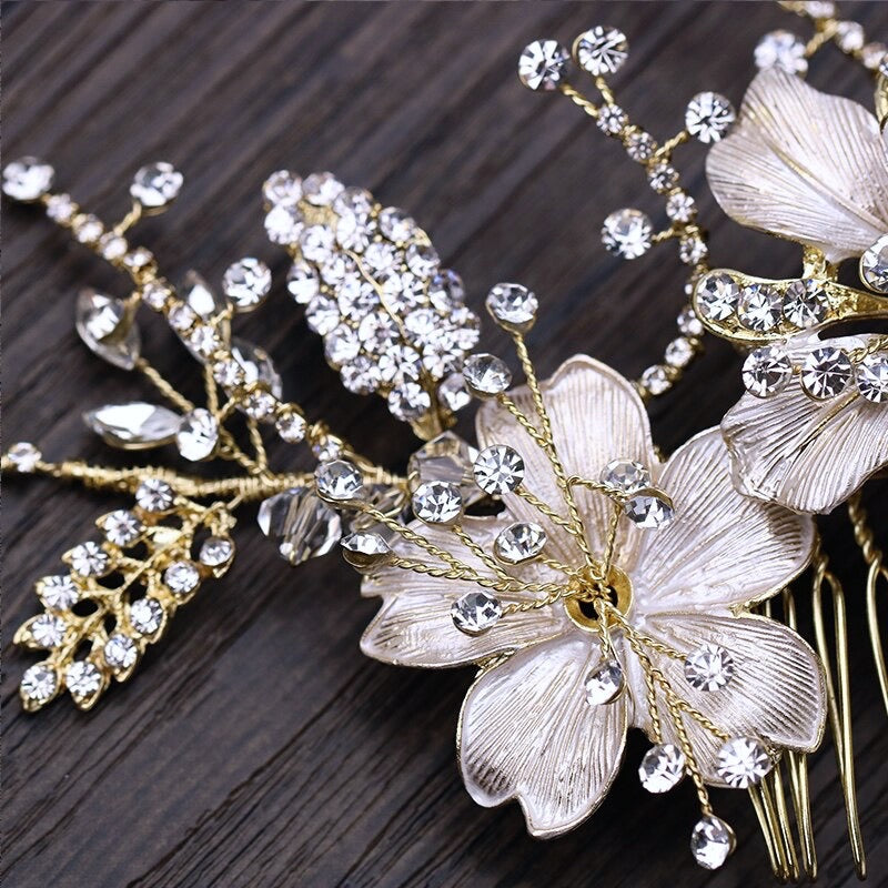 Wedding Hair Accessories - Crystal Bridal Hair Comb - Available in Gold and Silver