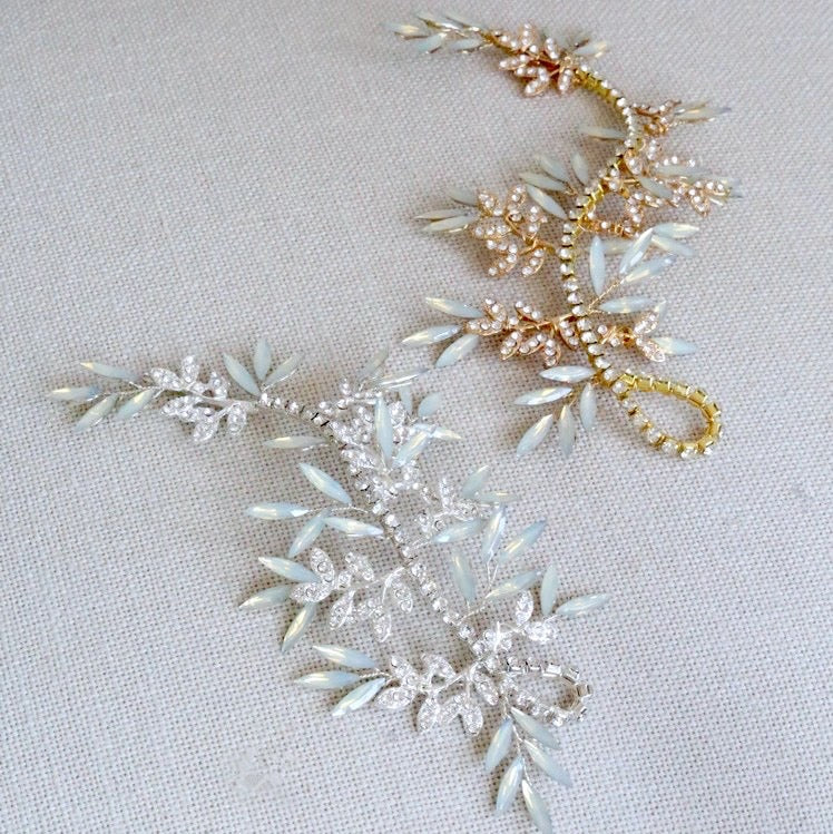 Wedding Hair Accessories -  Opal Bridal Hair Vine - Available in Silver and Gold