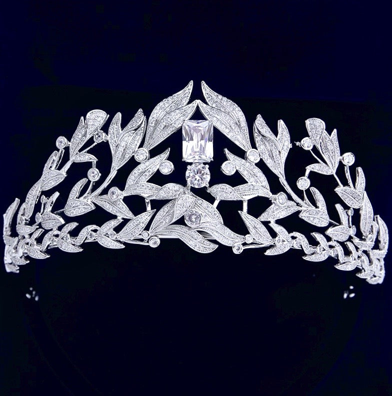 Wedding Hair Accessories - Micro-Pave Cubic Zirconia Bridal Tiara