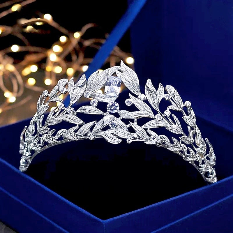 Wedding Hair Accessories - Micro-Pave Cubic Zirconia Bridal Tiara