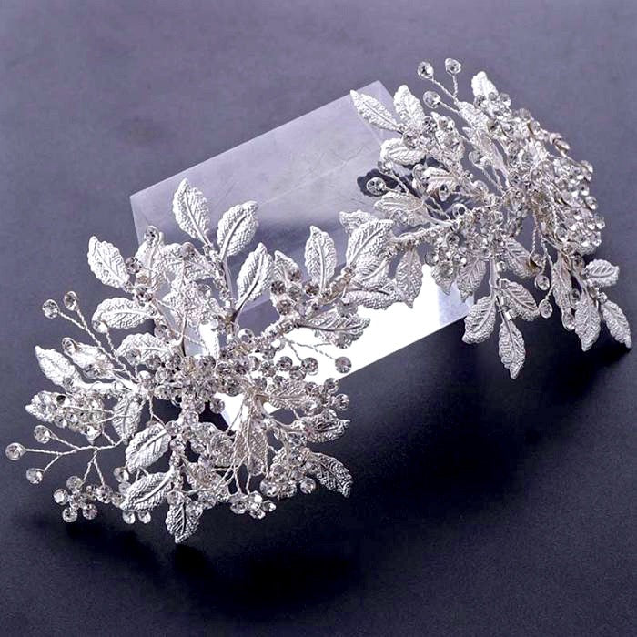 Wedding Hair Accessories - Silver Crystal Bridal Headband/Hair Vine