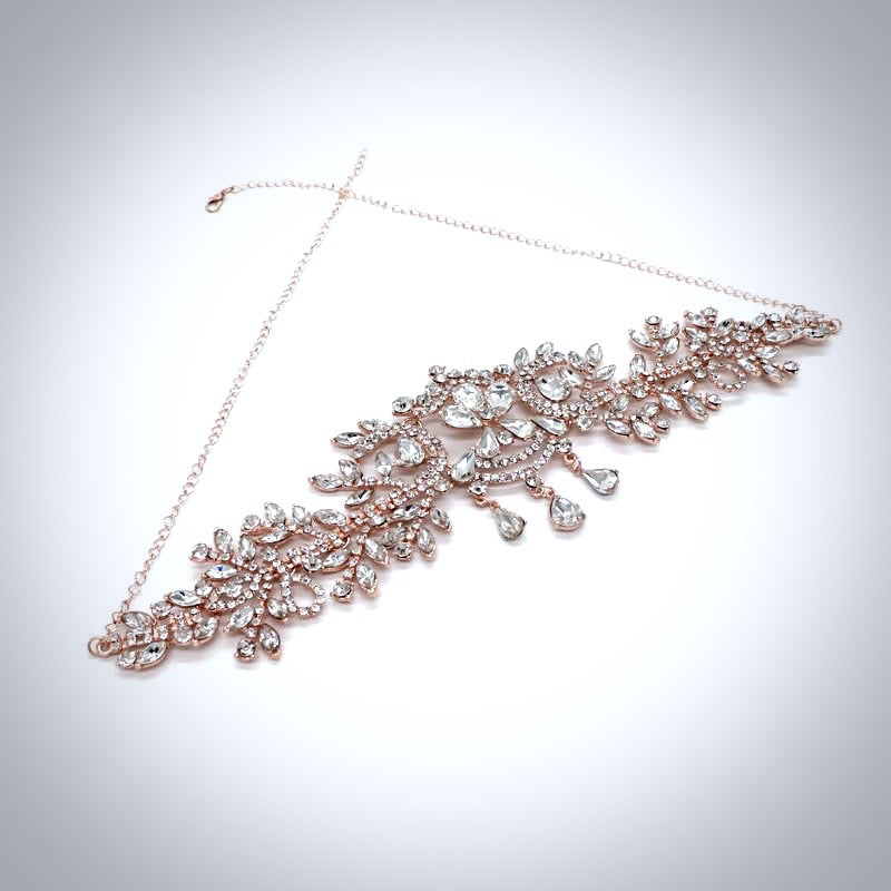 "Kiara" - Crystal Bridal Forehead Chain / Headdress